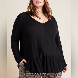 Tallie Peplum Top in black